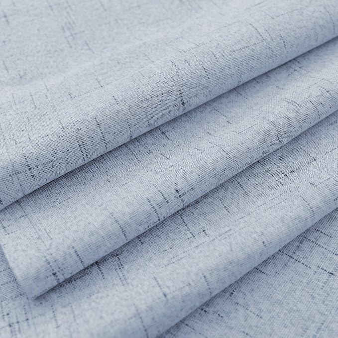 Light Blue Blackout Curtains for Nursery Boy,Linen Baby Sky Blue Thermal Black Out Rod Pocket Preppy Coastal Grand Millenial Bluey Pastel Curtains for Kids Room Girls Bedroom Living 84 Inch Length