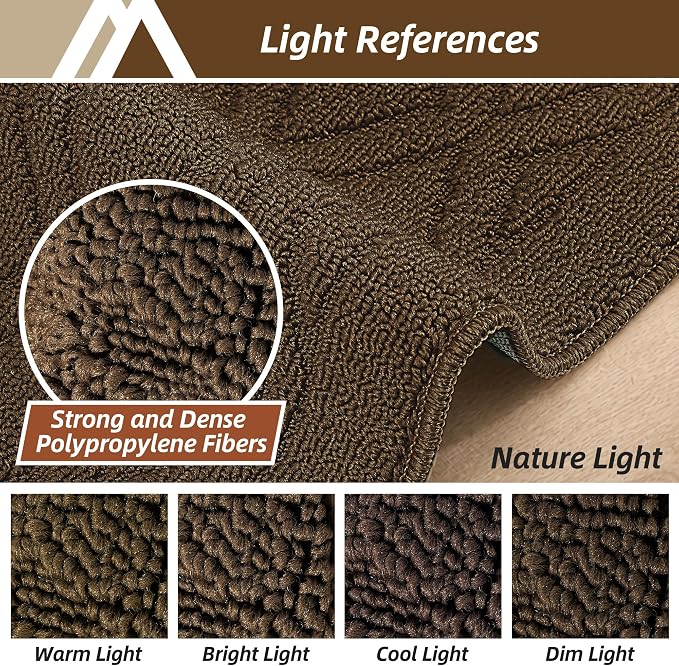 COSY HOMEER Kitchen Rugs 24"x35" Non-Slip Washable Kitchen Mats for Floor Polypropylene Absorbent Kitchen Floor Mat for Kitchen Sink Entryway,Brown