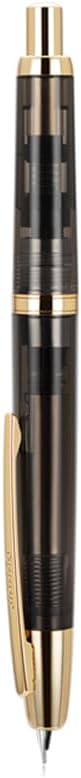 Jinhao 20 Press Fountain Pen, Transparent Black Retractable Extra Fine Nib with Ink Converter Set (Golden Clip)