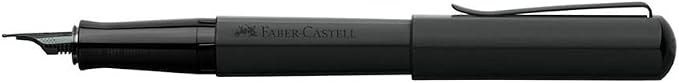 Faber-Castell HEXO Fountain Pen, Matte Black – Extra Fine: Modern Fountain Pen with Black Stainless Steel Extra Fine Nib, Ergonomic Grip & Balanced Aluminum Barrel for Creative Writing