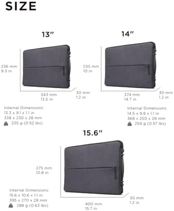 Lenovo Urban Laptop Sleeve 14 Inch for Laptop/ Notebook/Tablet Compatible with MacBook Air/Pro Water Resistant - Charcoal Grey