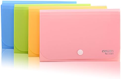 Expanding File Folder, Subdivision Accordion File Folder Mini Organizer PP Wallet for Cards,Coupons,Receipt,Tax Item or Changes,7x4.5 Inches,12 Pockets with Tabs and Check Case(Yellow)