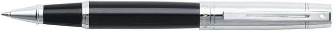 Sheaffer 300 Glossy Black Rollerball Pen with Bright Chrome Cap and Chrome-Plated Trim