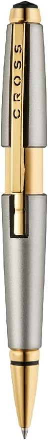 Cross Edge Rollerball Pen, Includes Luxury Gift Box (Titanium and Gold)