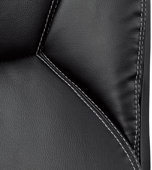 Omega 24/7 Big & Tall Adjustable Stool with Flip Arms in Black Faux Leather, Featuring a Comfortable Foam Seat and Ergonomic Design for Office Use