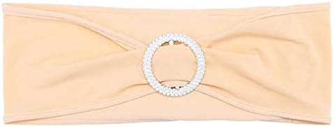 Tvoip 10PCS Chair Cover Stretch Band with Buckle Slider Sashes Bow Wedding Banquet Chair Decoration (Champagne)