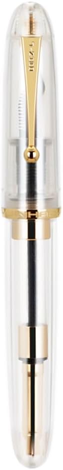 Jinhao 9019 Fountain Pen Clear Demonstrator Dadao Series Gold Trim #8 Fine Point Large Converter Smooth Writing Instrument