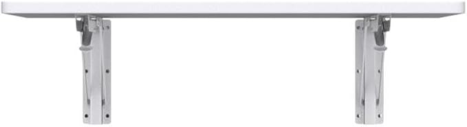 Yescom Wall Mounted Floating Folding Desk Wooden PC Dining Drop Leaf Table Workbench 24"x16" 50lbs Weight Capicity for Study White