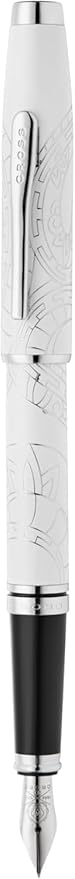 Cross Coventry Zodiac Year of the Snake Pearl White Lacquer with Polished Chrome Appointments Medium/Fine Nib Fountain Pen