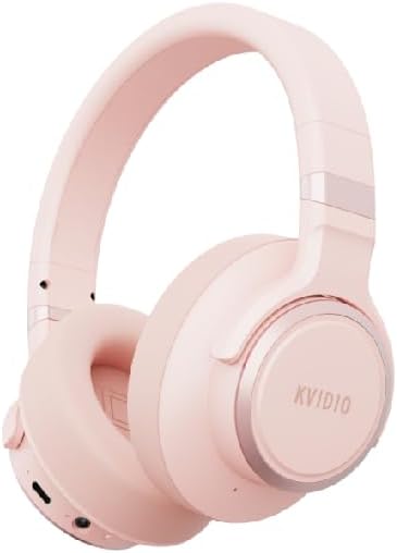 KVIDIO Hybrid Active Noise Cancelling Headphones, Wireless Bluetooth Headphones Over Ear with Mic, 70H Playtime, Transparency Mode, Hi-Fi Stereo Sound, Deep Bass Headsets for Phone PC