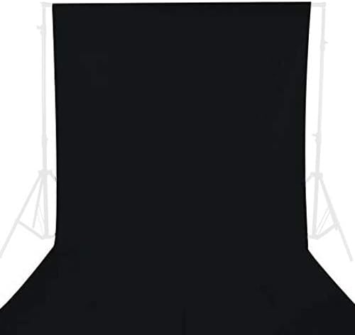 GFCC Black Backdrop Curtain - Polyester 6FT x 10FT for Wedding Party Banquet Fabric Backdrop