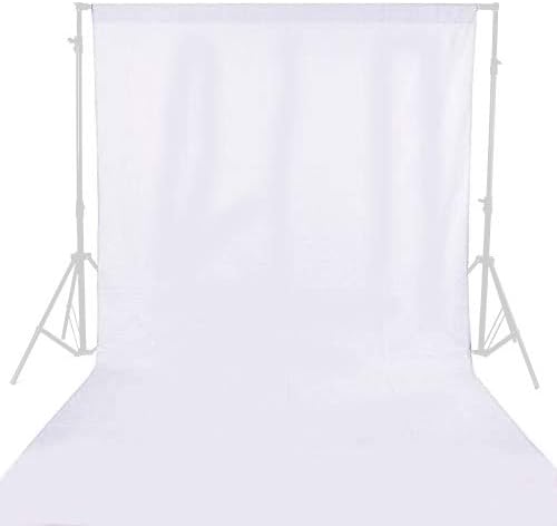GFCC 6FT x 10FT White Polyester Backdrop Curtain for Wedding Party Banquet,Fabric Backdrop