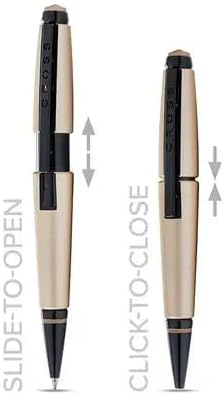 Cross Edge™ Matte Hazelnut Lacquer Rollerball Pen with Contrasting PVD Appointments
