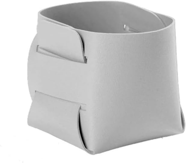Multi-purpose Nordic Leather Desktop Storage Box - Makeup Brush Holder, Pen Organizer for Table, Innovative Design Desk Organizer for Home & Office (Grey)