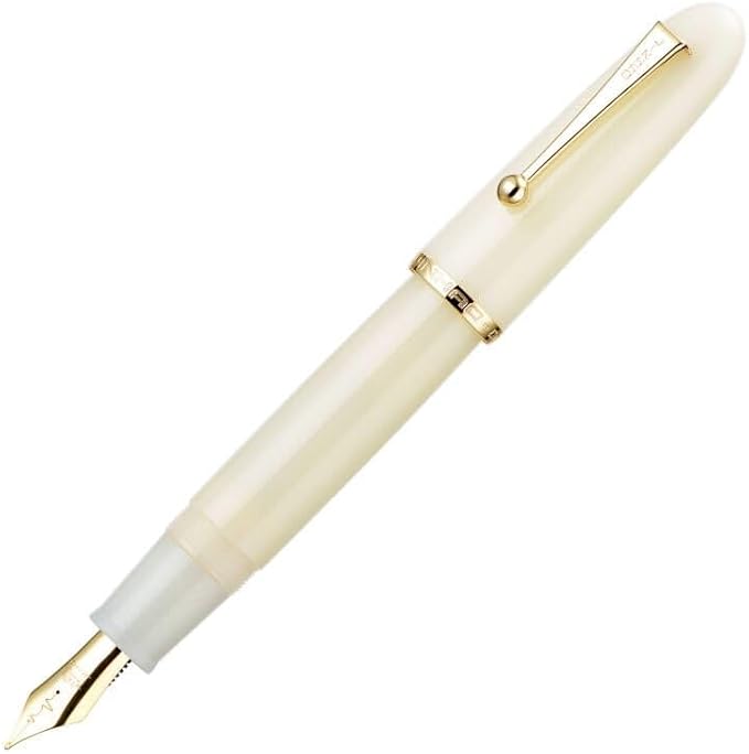 Jinhao 9019 Fountain Pen Dadao Series Ivory White #8 Heartbeat Fine Nib Large Converter Smooth Writing Instrument