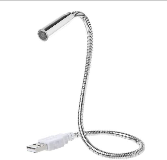 Silver USB Flexible Light Gooseneck Led Glowing Lamp Laptop Computers Studying for Office Working Writing Reading Accessories Desk Lamps Office Adjustable Led, Lamps and Shades, Table Light