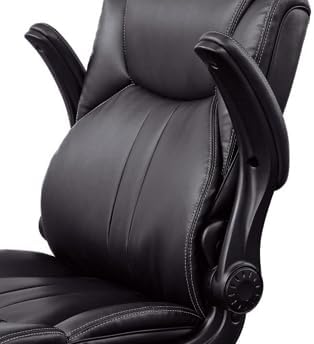 Omega 24/7 Big & Tall Adjustable Stool with Flip Arms in Black Faux Leather, Featuring a Comfortable Foam Seat and Ergonomic Design for Office Use