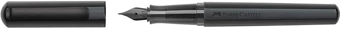 Faber-Castell HEXO Fountain Pen, Matte Black – Extra Fine: Modern Fountain Pen with Black Stainless Steel Extra Fine Nib, Ergonomic Grip & Balanced Aluminum Barrel for Creative Writing