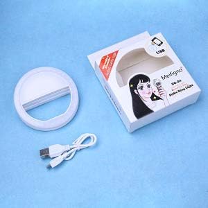 Meifigno Selfie Ring Light, [Rechargeable] with 36 LED Lights, 3-Level Adjustable Brightness Clips On Phone Ring Light Compatible with iPhone 16 15 14 13 12 11 Plus Pro Max iPad Laptop Samsung, White