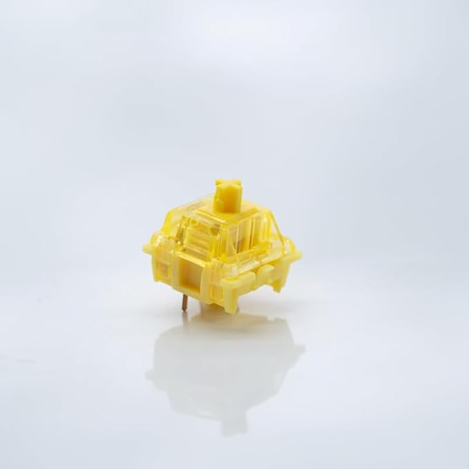 GATERON Phantom Yellow Keyboard Switches, RGB LED Linear 50gf Key Switches for MX Mechanical Keyboard (Yellow, 110PCS)