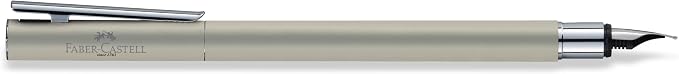 Faber-Castell NEO Slim Fountain Pen, Matte Stainless Steel - Broad