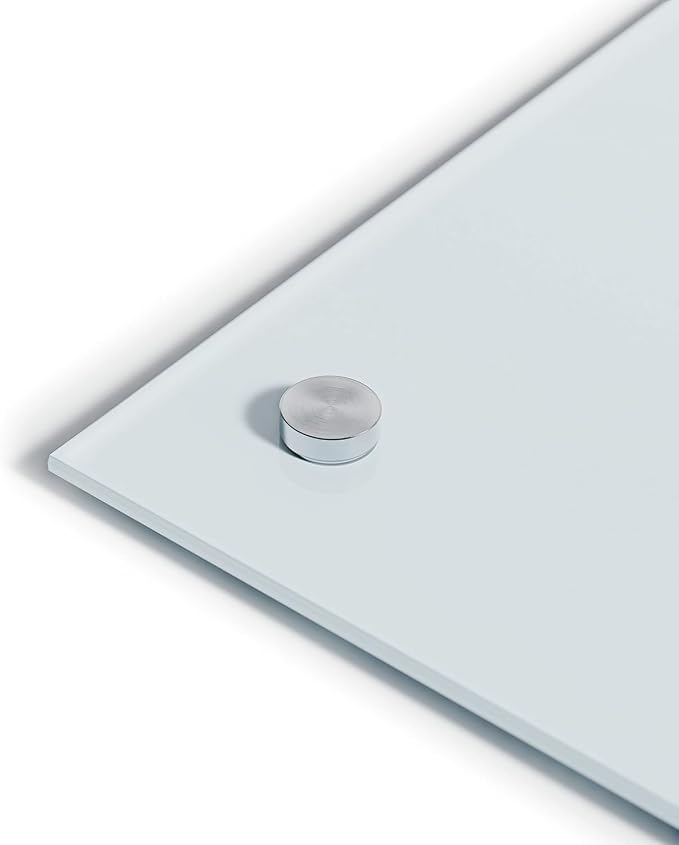 U Brands Magnetic Glass Dry Erase Board, Office Supplies, White, with Eraser, Markers, Magnet, 18” Tray, 5mm, 48” x 72”