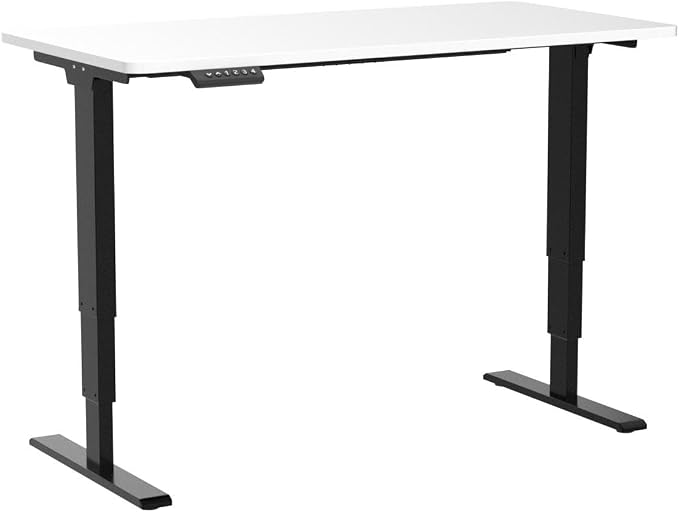 SANODESK Dual Motor Standing Desk 220lbs Height Adjustable Desk | 48"x30" Spacious One-Piece White Desktop & Black Frame, 4 Memory Presets, 3-Stage Legs, 220lbs, 2-Box for Home & Office