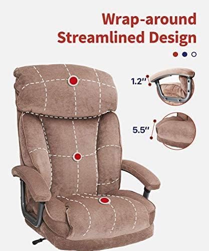 CLATINA Ergonomic High-Back Fabric Executive Chair with Thick Padding Headrest Armrest and Lumbar Support 400lbs Task Office Chairs for Heavy People-BR