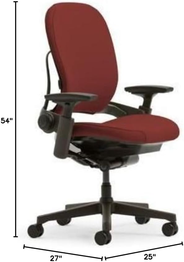 Steelcase Leap Plus Office Chair - Tomato with Platinum Base