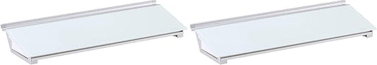 Glass Desktop Computer Pad, 18" x 6", Whiteboard, Dry Erase Surface, White Surface (GDP186), 2 Set