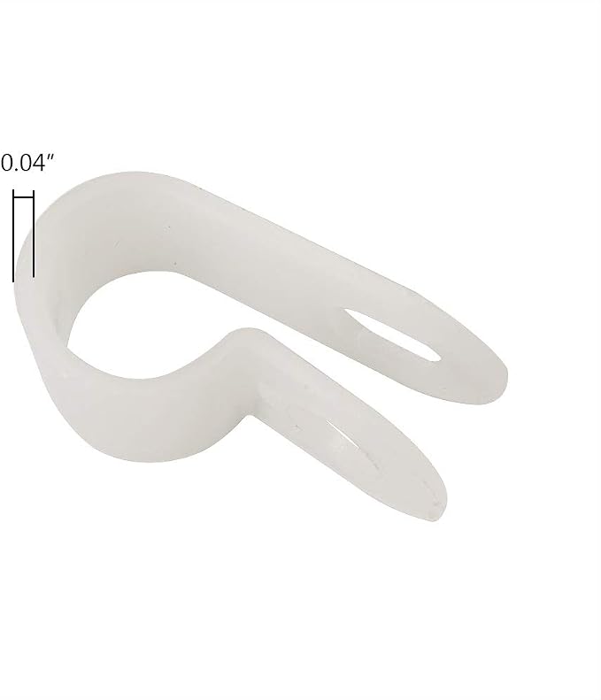 Cable Clamp R-Type Cable Clip Wire Clamp 5/16" Nylon Screw Mounting Cord Fastener Clips with Screws for Wire Management - White - 50 Pcs