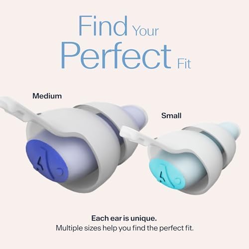 Alpine SleepDeep Earplugs for Sleeping – Side Sleepers & Snoring – Ultra-Soft Noise Reducing Earplugs – 27dB SNR – Hypoallergenic, Silicone-Free – 1 Pair (S + L)