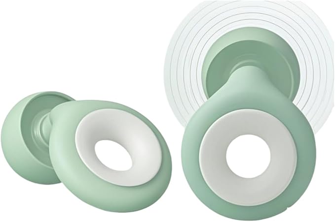 Sleep Noise Cancelling Earplugs Made of Silicone Soft Earplugs (Green, Medium)