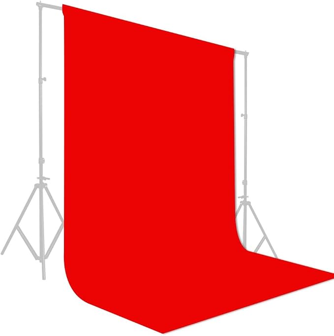 GFCC 6FT x 10FT Red Polyester Backdrop Curtain for Wedding Party Banquet,Fabric Backdrop
