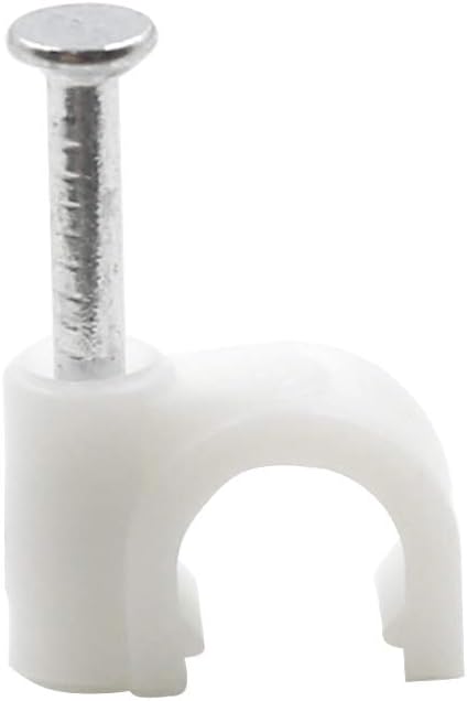 1/4" White Half Clamp J-Hook with Nail for Pex Tubing Pipe | 300pcs, for Pex Tubing Pipe Support