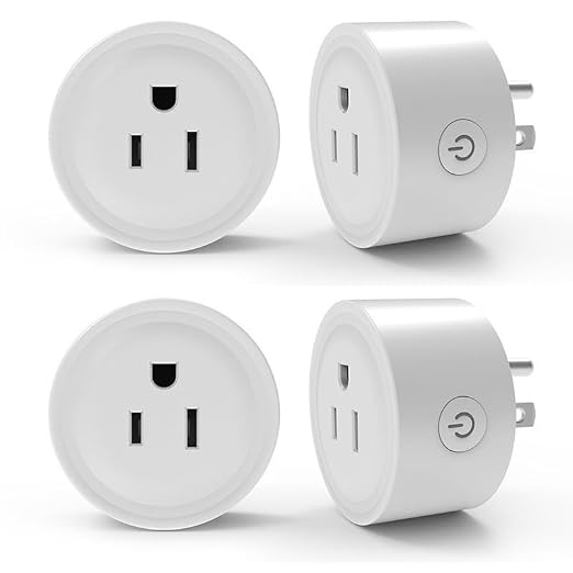 Smart Plug, WiFi Outlet Compatible with Alexa & Google Assistant, Outlet 16A/2200W Max, Home Automation, APP Remote Control, Timer&Schedule, No Hub Required, 2.4G Wi-Fi Only, 4 Pack
