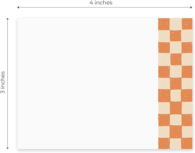 Retro Checkered Sticky Notes / 4" x 3" Repositionable Sticky Note Pads/Six Colorful Designs/Made in The USA