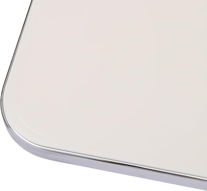 Acrylic Folding TV Tray Table, Small Portable Square Laptop Desk, End Side Table Modern Square Table for Home Office, No Assembly Space-Saving Side Table with Metal Frame (White)