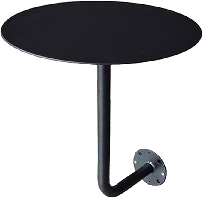 Wall-Mounted Small Round Table for Cafe, Dessert Shop & Home - 3.0MM Thick Iron Metal Anti-Deformation, Space-Saving(Black,40x45x20cm)