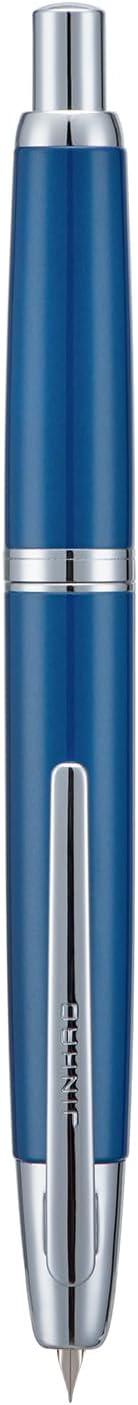 Jinhao 10 Press Fountain Pen with Box, Pearl Blue Retractable Fine Nib with Converter Set (Silver Clip)