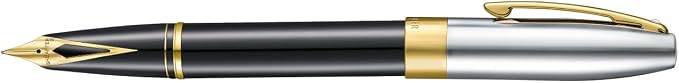 Sheaffer Legacy 9065 Fountain Pen, Fine 14KT PVD Gold Inlaid Nib, Black Tuxedo Medalist Finish with 14KT PVD Gold Trim, Includes Leather Pouch & Luxury Gift Box