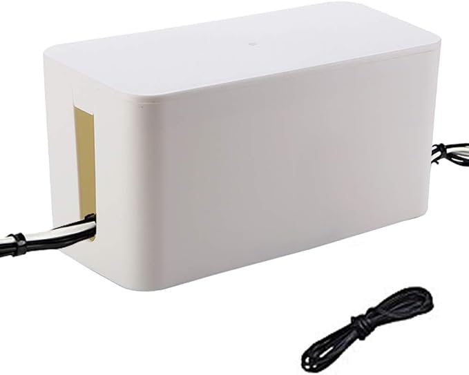 Mini Cable Management Cord Cover Wire Hider Box Concealer Organizer Protector System for Home Theater Entertainment Center Office School (Mini, White)