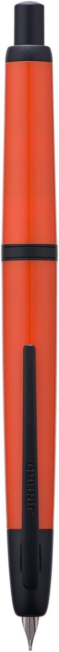 Jinhao 20 Press Retractable Fountain Pen Extra Fine Nib with Converter Resin Writing Gift Pen, Dark Red with Black Clip