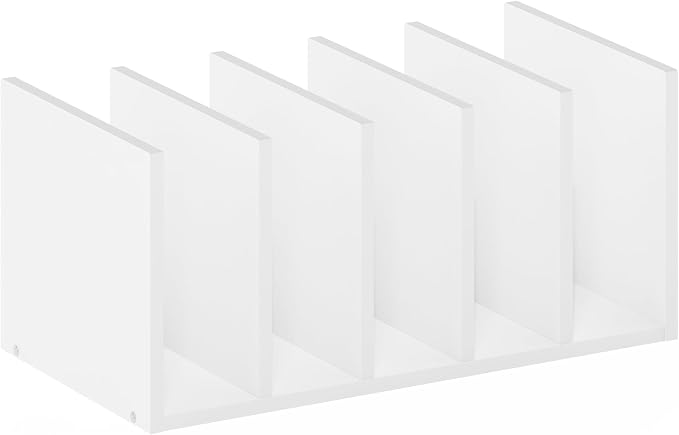 Furinno Hermite File Holder Desk Organizers and Accessories, Plain White | Desk Top Vertical Book Shelf, for Office Supplies, Organization