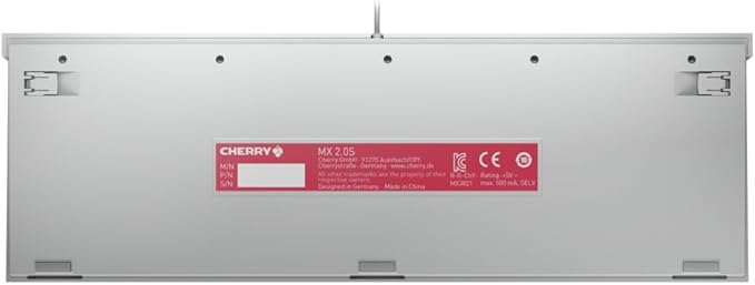 Cherry Xtfy MX 2.0S Wired Gaming Mechanical Keyboard with New MX2A Switches. (White, MX2A Blue)