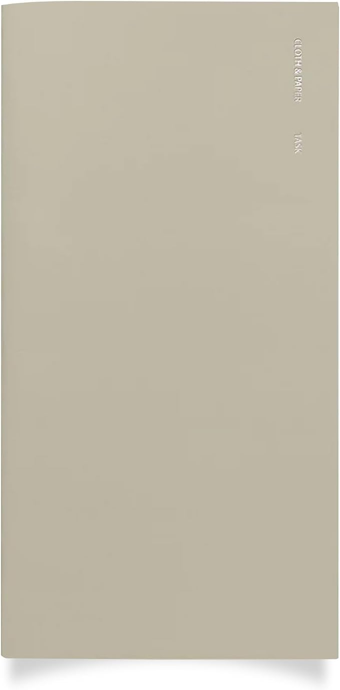Cloth & Paper Travel Notebook | Task Planner – Ristretto | A5 Slim To-Do List Planner Notebook 4.3" x 8.3" | Productivity Planner for Tasks, Priorities, Lists and Daily Planning – Soft Touch Cover