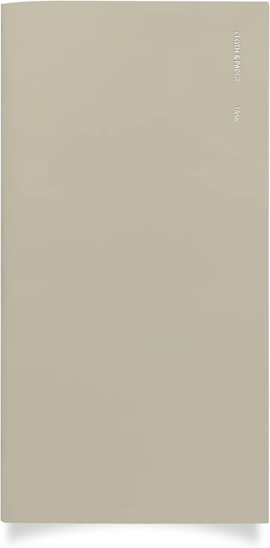 Cloth & Paper Travel Notebook | Task Planner – Ristretto | A5 Slim To-Do List Planner Notebook 4.3" x 8.3" | Productivity Planner for Tasks, Priorities, Lists and Daily Planning – Soft Touch Cover