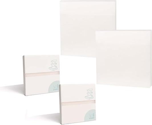 MOLOVA 2 Pads, 200 Sheets Transparent Sticky Notes- 3x3 Inches, Pull-Out Design Self-Stick-Notes, Clear See Through, Waterproof, Easy to Post It for Office, Home, Notebook, Meeting, Reusable（White）