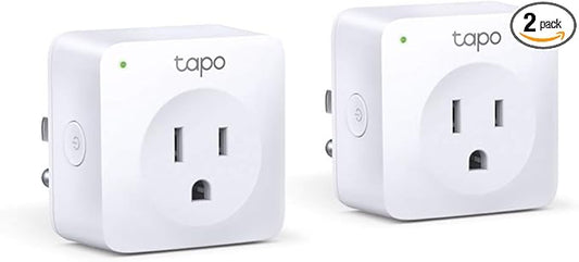 TP-Link Tapo Smart Plug Mini, Smart Home Wifi outlet works with Alexa & Google Home, No Hub Required, Remote Control Your Home Appliances from Anywhere (P100 2-pack), White (Tapo P100 2-pack)