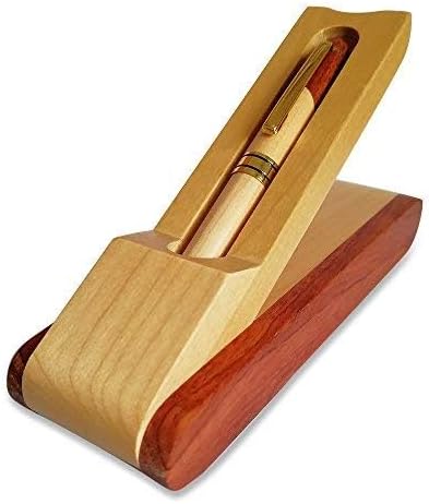 Renawe Luxury Wooden Ballpoint Pen Gift Set with Business Pen Case Display, Nice Writing Pen with Box and Gel Ink Refills Fancy Business Wood Pens Stand for Men Women Designer Cool Executive Pen
